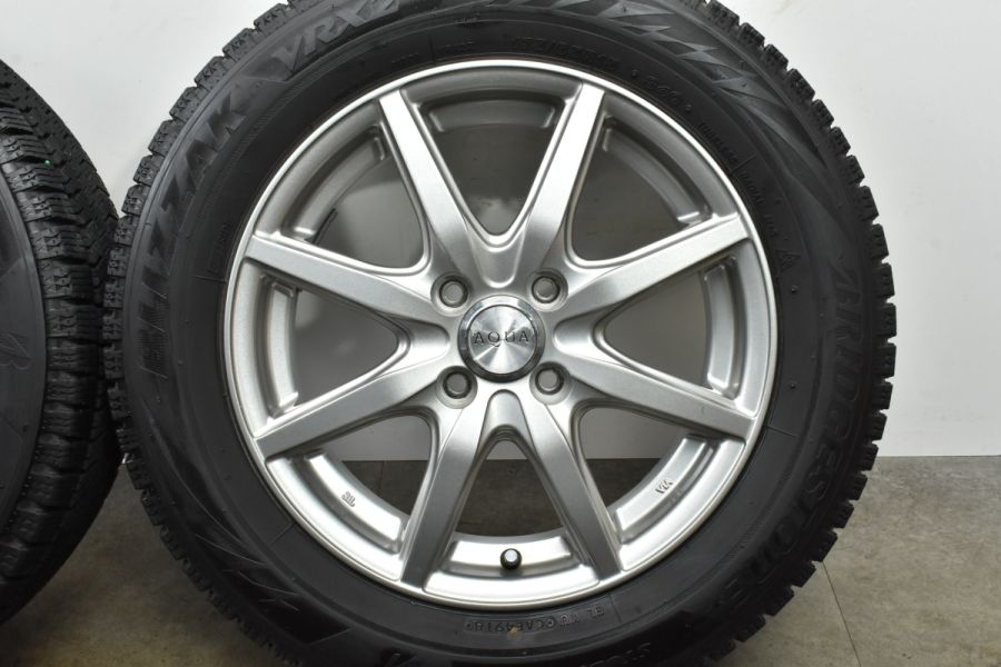 【アクア ヴィッツ等に】AQUA 15in 5J +39 PCD100 ブリヂストン ブリザック VRX2 175/65R15 カローラフィールダー  フィット スイフト