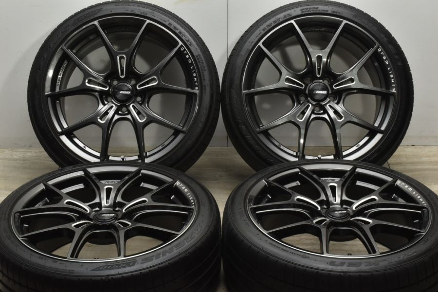 86 BRZなどに】RAYS グラムライツ 57FXZ 18in 8J +45 PCD100 ファンケン アゼニス FK510 225/40R18  プリウス インプレッサ レガシィ 中古 タイヤホイールセット | パーツ販売ナンバーワン