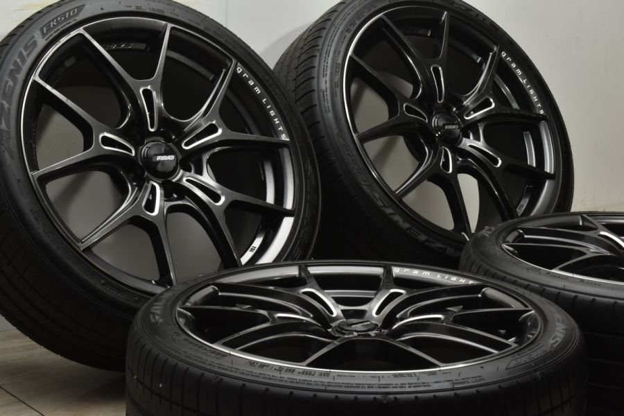 86 BRZなどに】RAYS グラムライツ 57FXZ 18in 8J +45 PCD100 ファンケン アゼニス FK510 225/40R18  プリウス インプレッサ レガシィ 中古 タイヤホイールセット | パーツ販売ナンバーワン