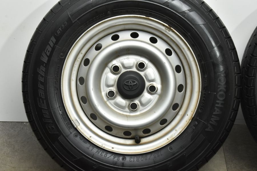 【バリ溝】トヨタ タウンエースバン 純正 13in 5J +50 PCD114.3 ヨコハマ ブルーアース VAN RY55 165/80R13 LT  ライトエースバン