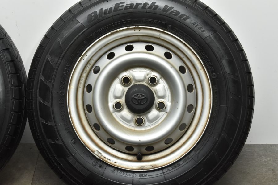 【バリ溝】トヨタ タウンエースバン 純正 13in 5J +50 PCD114.3 ヨコハマ ブルーアース VAN RY55 165/80R13 LT  ライトエースバン