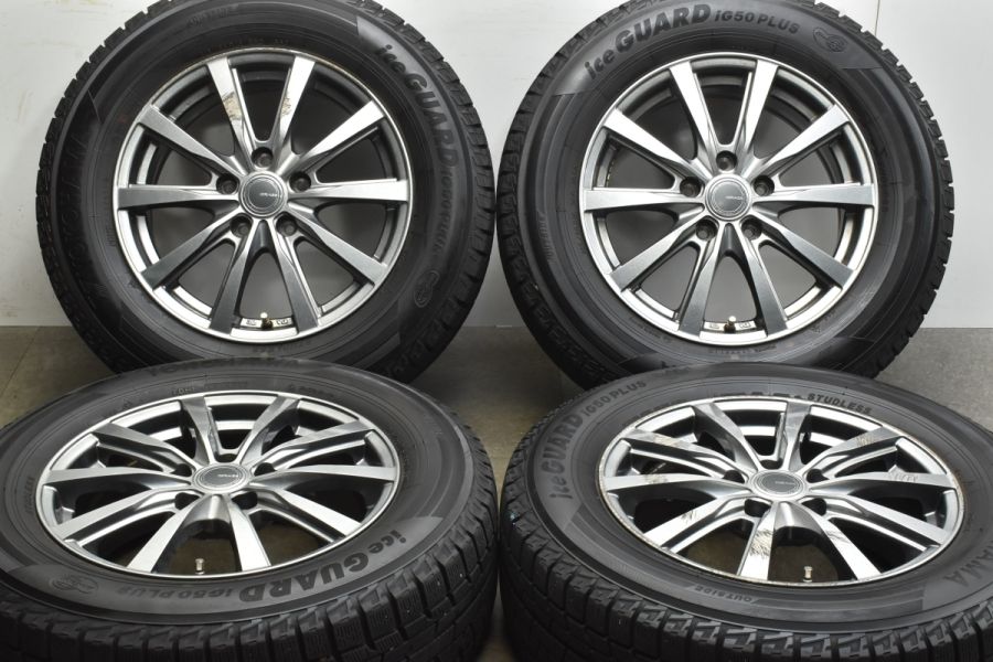 送料込215/65R16ヨコハマlceGUARD iG50 PLUSホイール5穴 バリ溝】グラス 16in 6.5J +48 PCD114.3 ヨコハマ アイスガード5PLUS