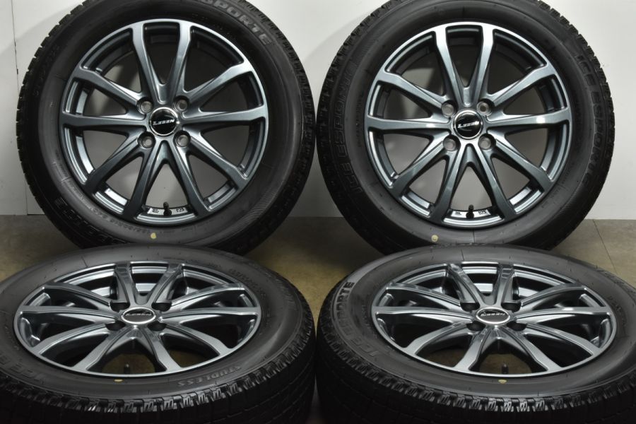 バリ溝 美品】LEBEN 15in 5.5J +45 PCD100 アイスエスポルテ 185/60R15 