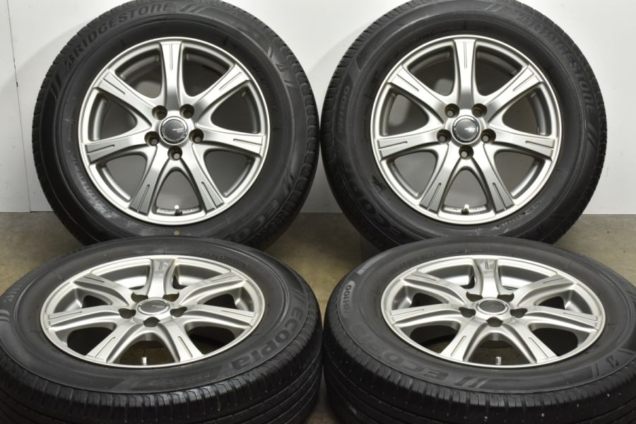 程度良好】ミルアス 15in 6J +43 PCD100 ブリヂストン エコピア NH100 195/65R15 プリウス カローラ ツーリング  スポーツ インプレッサ 中古 タイヤホイールセット | パーツ販売ナンバーワン