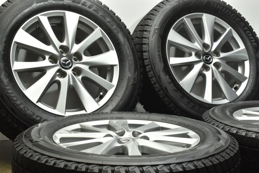 【美品 バリ溝】マツダ CX-5 純正 17in 7J +50 PCD114.3 ブリヂストン ブリザック DM-V2 225/65R17 CX-8  流用 ノーマル戻し