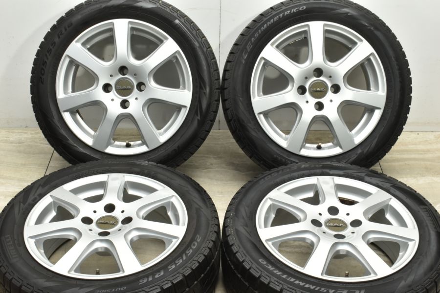 【プジョー シトロエン専用設計】MAK 16in 6.5J +27 PCD108 ピレリ アイスアシンメトリコ 205/55R16 ホイールのみ可  C3 DS3 2008