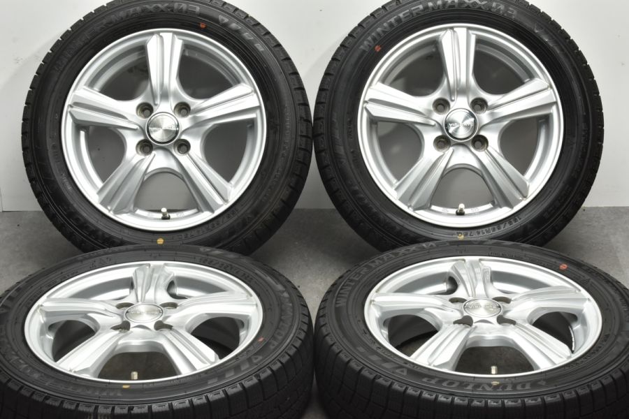 バリ溝WM03】VIOLENTO 14in 4.5J +45 PCD100 ダンロップ ウィンターマックス 03 155/65R14 N-BOX  WGN デイズ ワゴンR スペーシア タント 中古 スタッドレスタイヤホイールセット | パーツ販売ナンバーワン