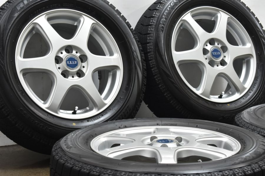 【バリ溝】FEID 15in 6J+48 PCD100 ブリヂストン ブリザック VRX 195/65R15 30 50 プリウス カローラ ...