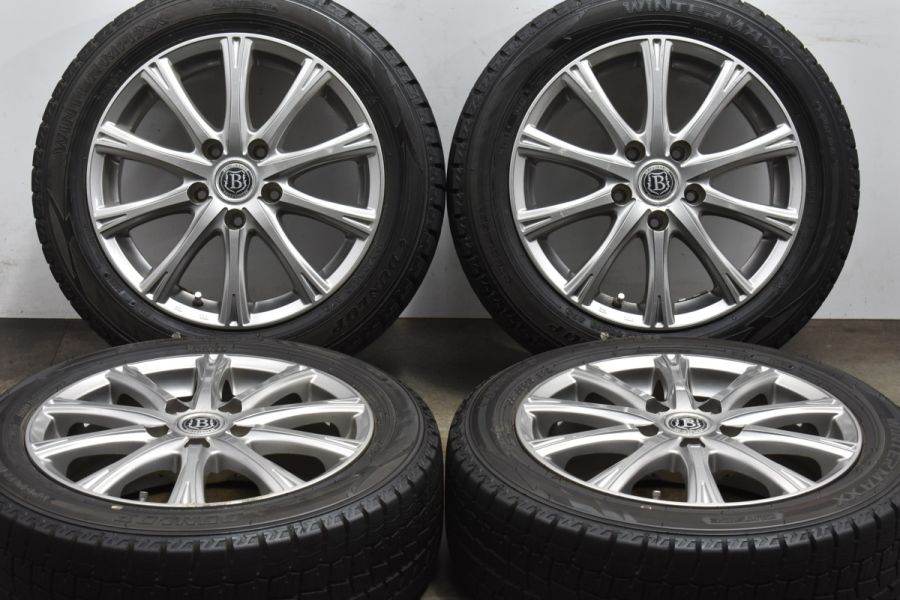 バリ溝】BRANDLE 16in 6.5J +48 PCD114.3 ダンロップ WM02 195/55R16 CR-Z ステップワゴン ラフェスタ  リーフ ノア ヴォクシー 中古 スタッドレスタイヤホイールセット | パーツ販売ナンバーワン