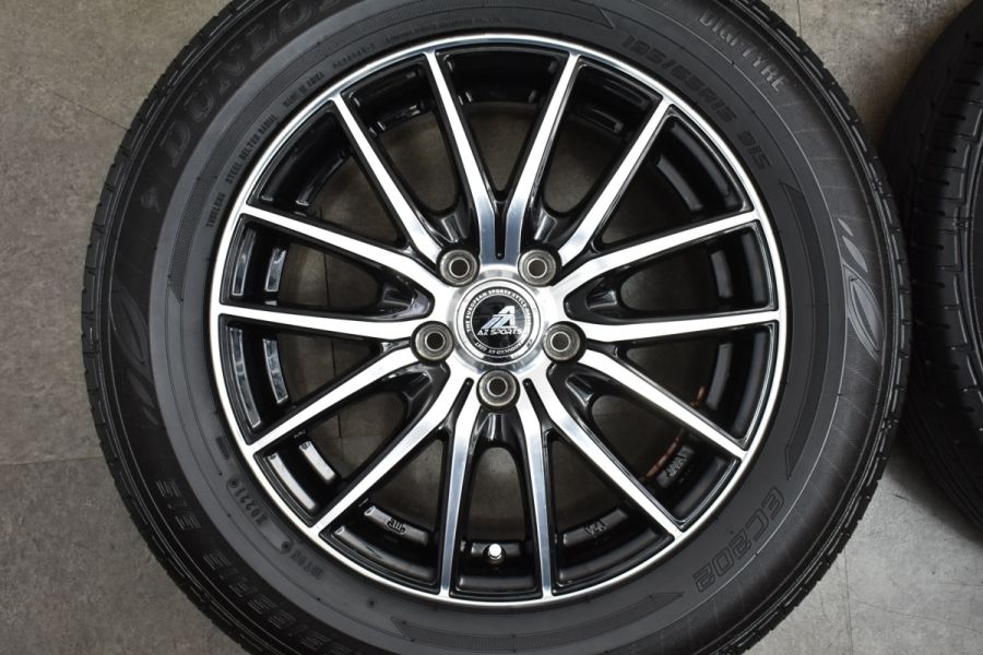 バリ溝】AZ SPORTS 15in 6J +43 PCD100 ダンロップ EC202 195