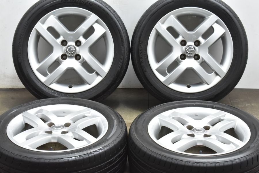 ニッサン Z12 キューブ 純正 16in 6J +42 PCD100 ブリヂストン ネクストリー 195/55R16 ノート マーチ  ノーマル戻し等に 中古 タイヤホイールセット | パーツ販売ナンバーワン