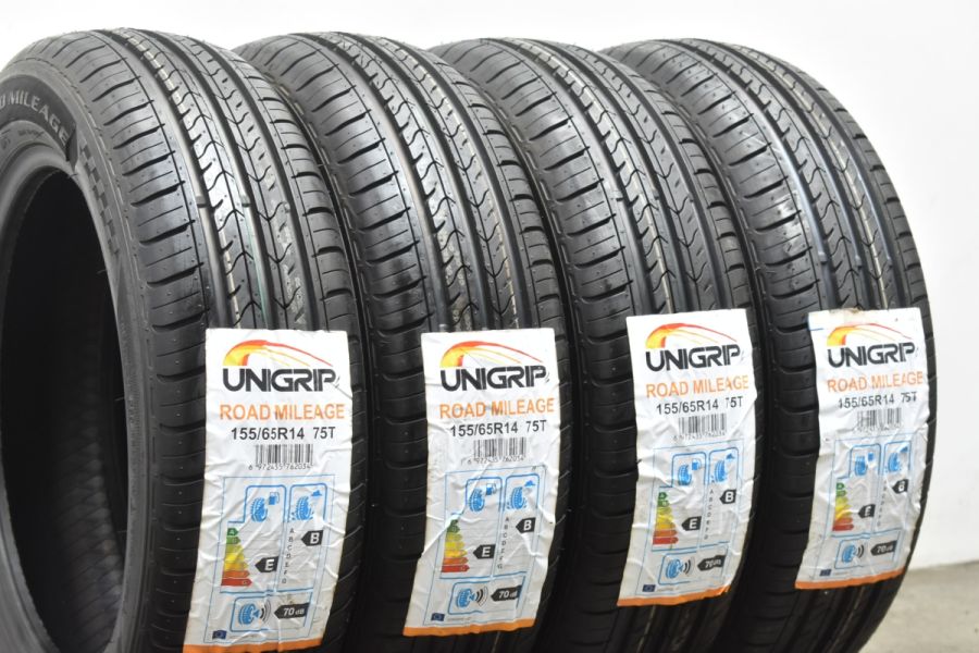 未使用 バリ溝】UNIGRIP ROAD MILEAGE 155/65R14 4本セット ユニ
