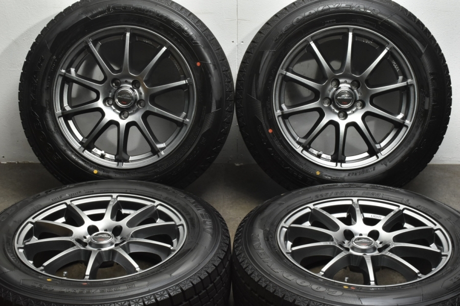 【美品 バリ溝】シュナイダー 17in 7J +38 PCD114.3 グッドイヤー アイスナビ SUV 225/65R17 NX RAV4 ハリアー  CX-5 CX-8 エクストレイル