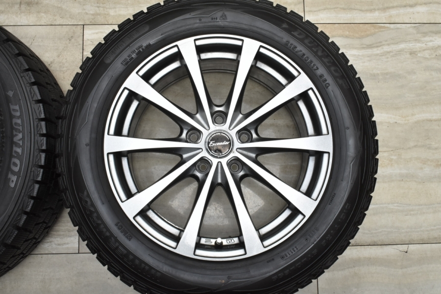 美品 バリ溝】エクシーダー 17in 7J +48 PCD114.3 ダンロップ