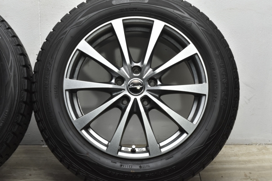 そあにゃんこ商品215/60R17 2本 WM01 美品 バリ溝】エクシーダー 17in 7J +48 PCD114.3 ダンロップ