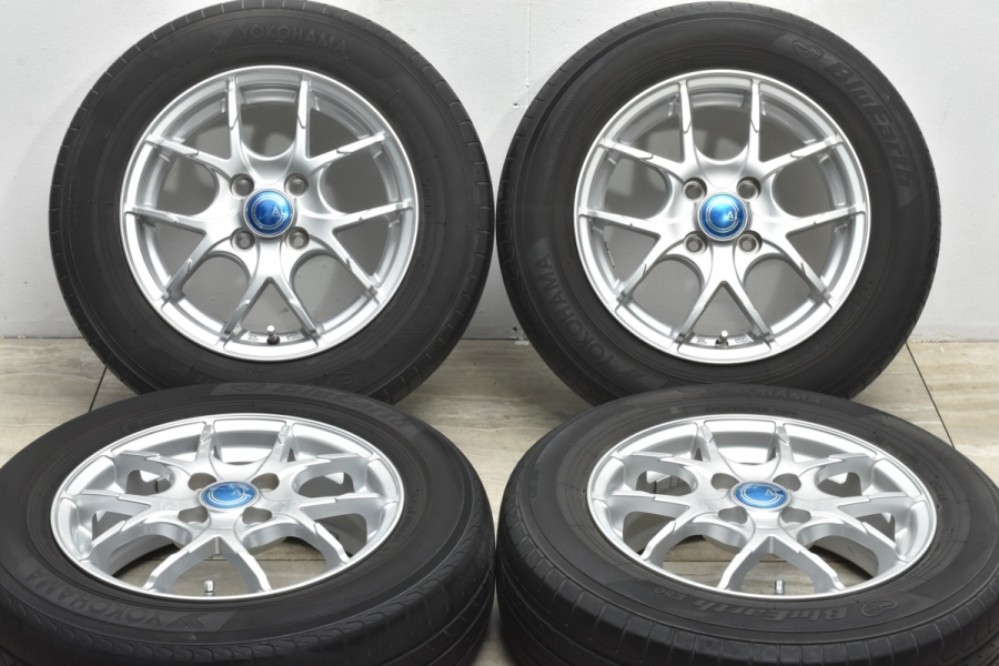 ホイール美品】AL 14in 5.5J +47 PCD100 ヨコハマ ブルーアース/ブルー