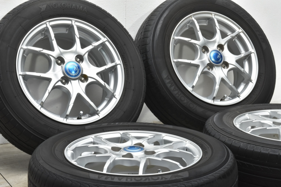 【ホイール美品】AL 14in 5.5J +47 PCD100 ヨコハマ ブルーアース/ブルーアース E50 175/70R14 アクア カローラ  ヤリス ヴィッツ フィット