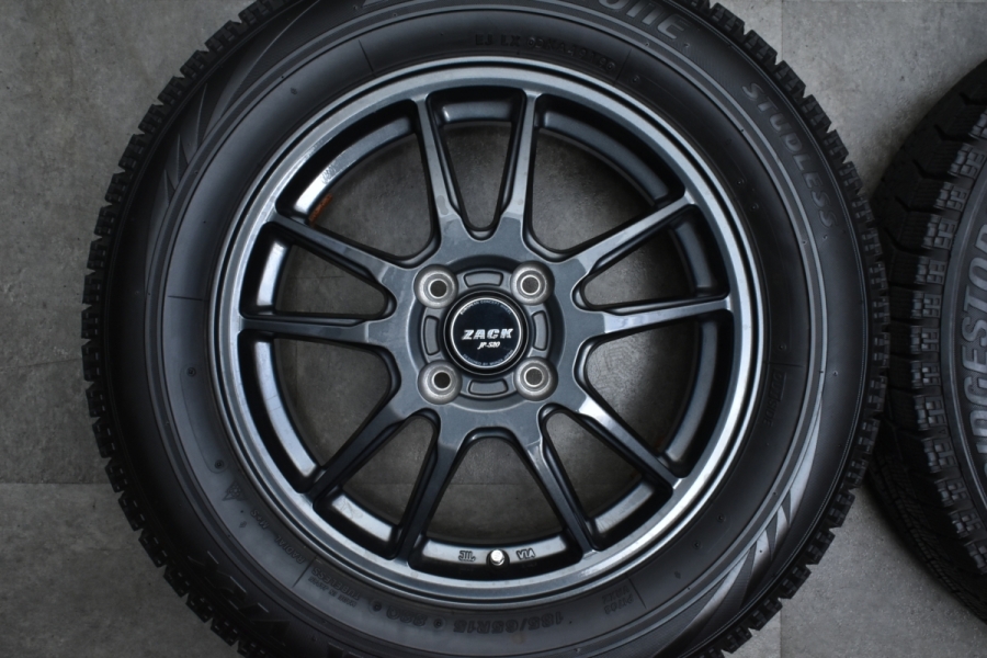 程度良好品】ZACK JP-520 15in 5.5J +50 PCD100 ブリヂストン ブリザック VRX 185/65R15 アクア ノート  フィット MAZDA2 デミオ 中古 スタッドレスタイヤホイールセット | パーツ販売ナンバーワン