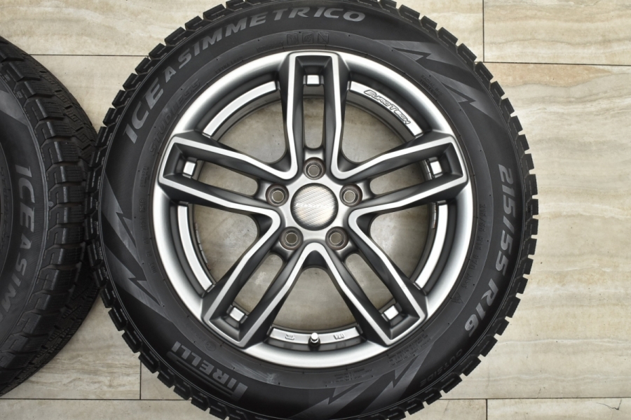 【美品】ユーロテック GAYA5 16in 6.5J +48 PCD108 ピレリ アイスアシンメトリコ 215/55R16 ボルボ C70 S60  V60 純正サイズ スタッドレス