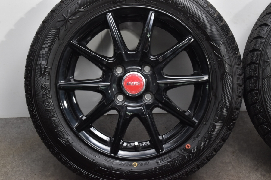 【美品】DOS 14in 4.5J +45 PCD100 グッドイヤー アイスナビ6 155/65R14 N-BOX N-ONE タント ミラ ムーヴ  ワゴンR アルト 軽自動車