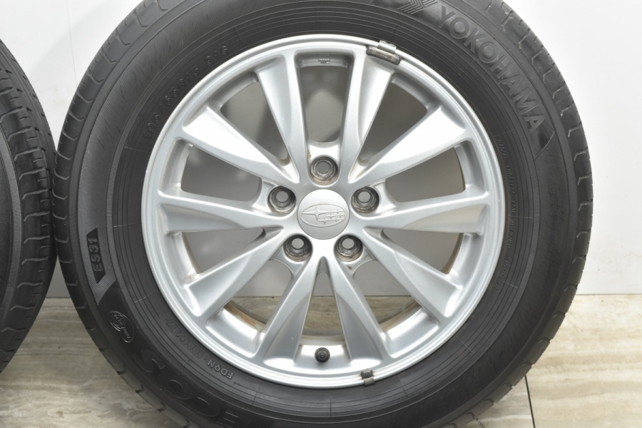 【車検用等に】スバル GJ GP インプレッサ 純正 15in 6J +48 PCD100 ヨコハマ エコス ES31 195/65R15  ノーマル戻し SUBARU