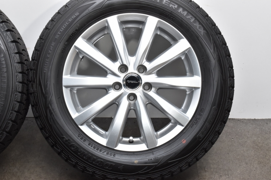 【バリ溝 美品】トップラン 16in 6.5J +46 PCD100 ウィンターマックス WM01 205/65R16 SH フォレスター ライズ  ロッキー ハイブリッド