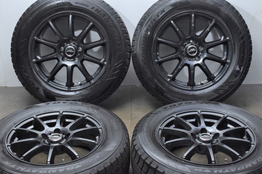 【美品 バリ溝】シュナイダー 17in 7J +38 PCD114.3 トーヨー ウィンタートランパス TX 225/65R17 レクサス NX  RAV4 ハリアー