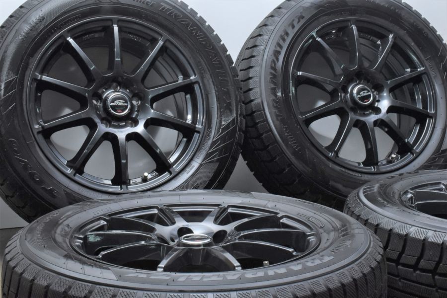 【美品 バリ溝】シュナイダー 17in 7J +38 PCD114.3 トーヨー ウィンタートランパス TX 225/65R17 レクサス NX  RAV4 ハリアー