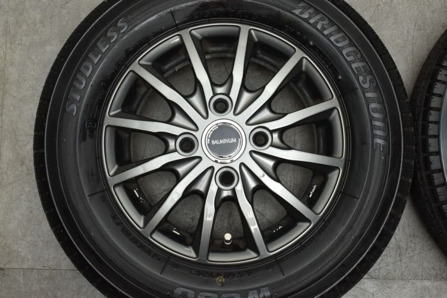 No．① 【バリ溝】ブリヂストン 145/80R12 タイヤ＆ホイール2