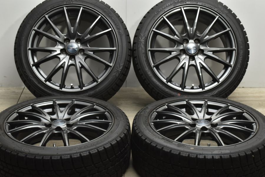 程度良好品】VELVA 17in 7J +47 PCD114.3 グッドイヤー アイスナビ6 215/45R17 ノア ヴォクシー チェイサー リーフ  シルビア アコード 中古 スタッドレスタイヤホイールセット | パーツ販売ナンバーワン