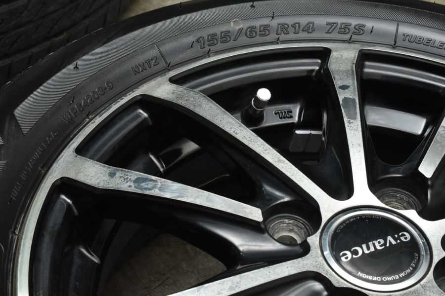 程度良好品】エヴァンス 14in 4.5J +45 PCD100 ブリヂストン ネクストリー 155/65R14 N-BOX WGN デイズ ワゴンR  アルト タント ムーヴ 中古 タイヤホイールセット | パーツ販売ナンバーワン