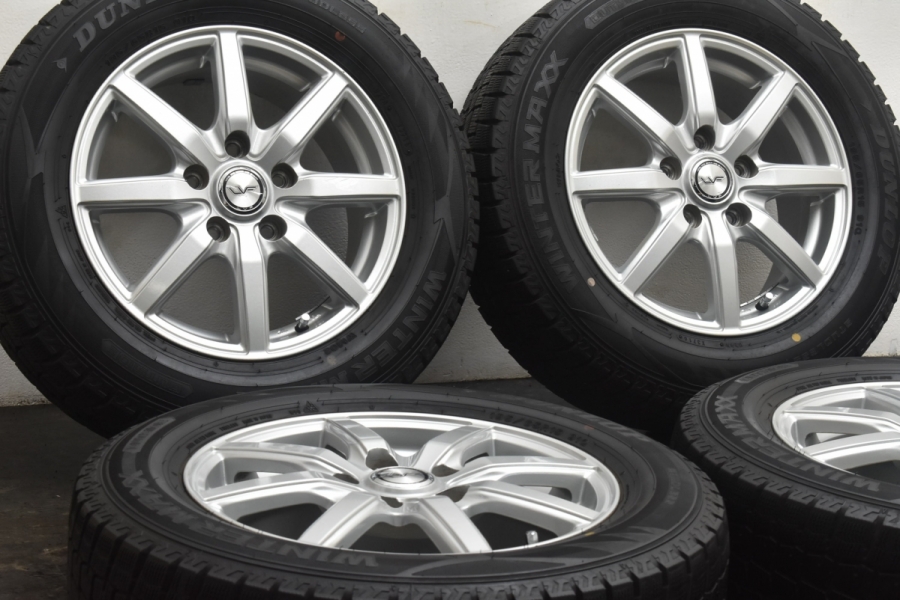 【バリ溝】トピー LFV 15in 6.0J +53 PCD114.3 ダンロップ ウインターマックス WM02 195/65R15 ノア ヴォクシー  エスクァイア アクセラ