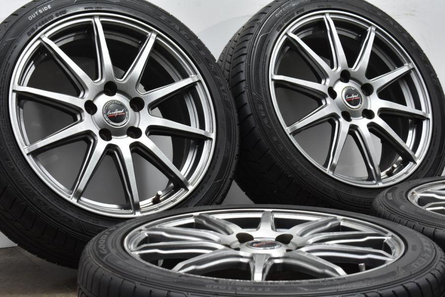 タイヤ・ホイールセット 【カスタム用】ユーロスピード 17in 7J+55 PCD114.3 グッドイヤー イーグル LS EXE 215/45R17 ノア ヴォクシー  アルテッツァ マーク2 RX-7