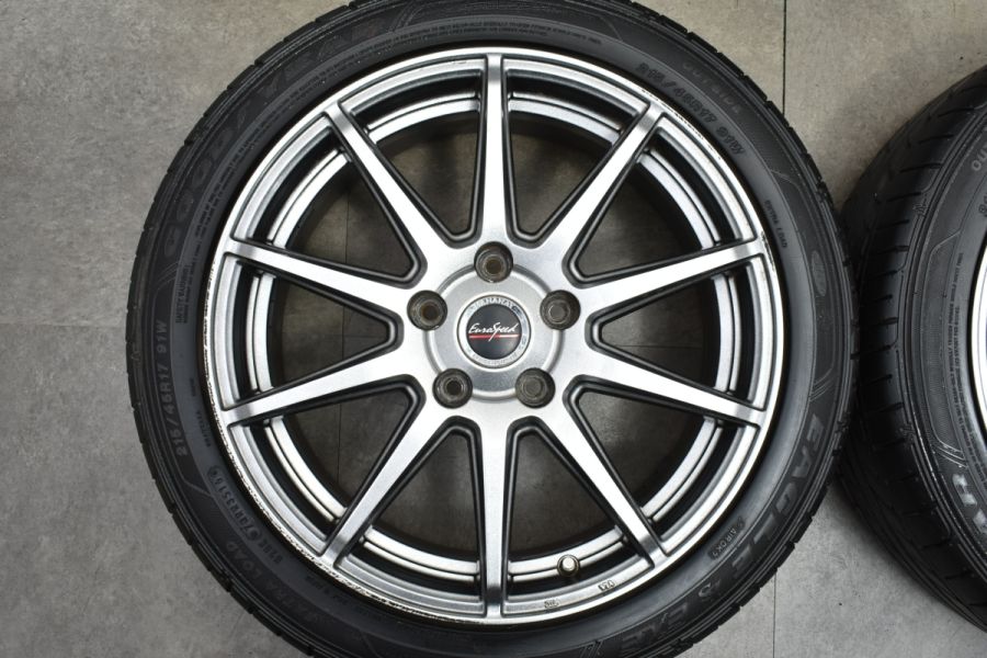 【カスタム用】ユーロスピード 17in 7J+55 PCD114.3 グッドイヤー イーグル LS EXE 215/45R17 ノア ヴォクシー  アルテッツァ マーク2 RX-7