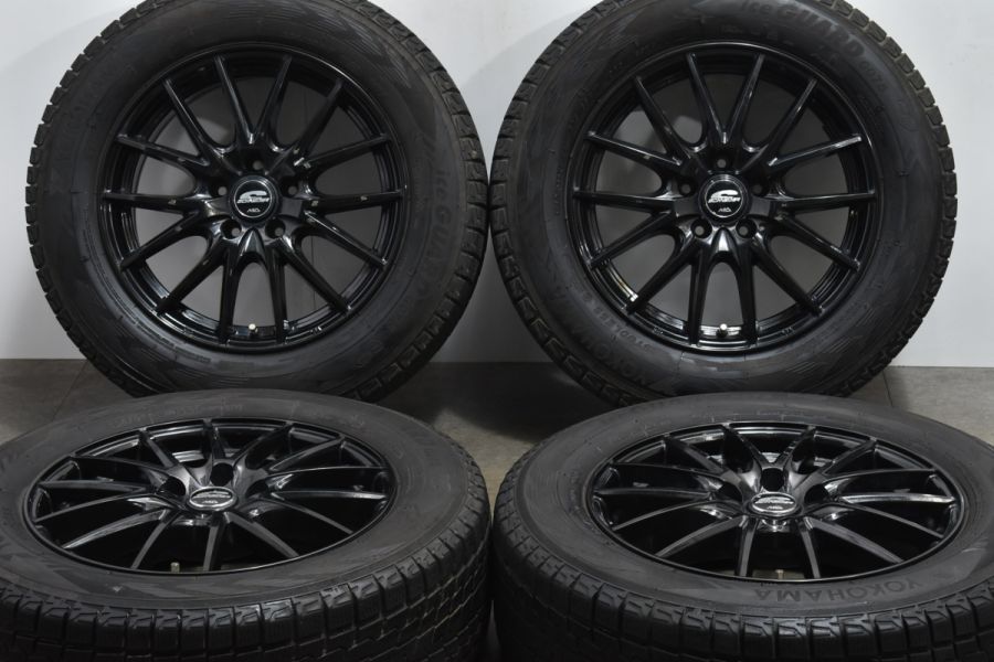 【2023年製 超バリ溝 美品】シュナイダー 17in 7J +38 PCD114.3 グッドイヤー アイスナビ7 195/60R17 60系 新型 プリウス スタッドレス