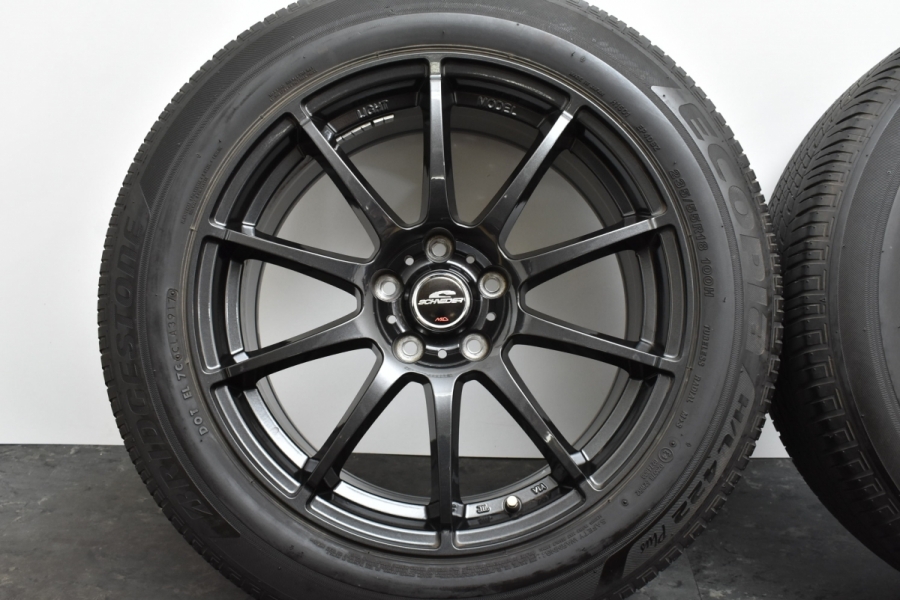 【人気ホイール 美品】シュナイダー スタッグ 18in 8J +45 PCD114.3 ブリヂストン エコピア 235/55R18 RAV4 ハリアー  エクストレイル CX-5