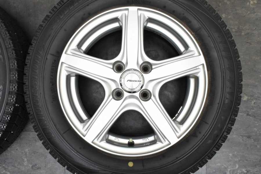 【美品バリ溝】プレンシア 14in 5.5J+42 PCD100 ブリヂストン ブリザック VRX 175/65R14 パッソ ヴィッツ フィット  キューブ ノート デミオ