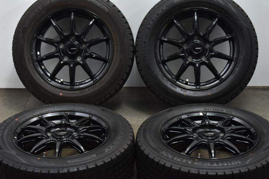 【バリ溝】G-SPEED 15in 6J +53 PCD114.3 ダンロップ ウィンターマックス WM02 185/65R15 フリード  ジャパンタクシー スタッドレス