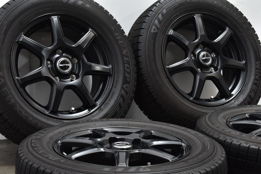 【バリ溝 美品】PRD 15in 6J +53 PCD114.3 ダンロップ ウインターマックス03 WM03 195/65R15 ノア ヴォクシー  ステップワゴン プレマシー