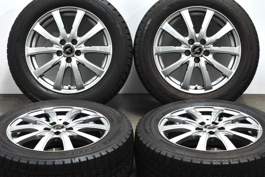 【バリ溝】 Weds ファング 16in 6.5J +47 PCD100 ダンロップ ウインターマックス WM02 205/55R16 プリウス 86  インプレッサ BRZ