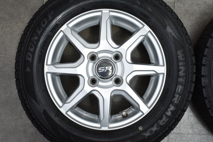 バリ溝】レアマイスター 13in 4.00B +45 PCD100 ダンロップ ウインターマックスWM02 155/70R13 エブリィ  タウンボックス タウンボックス 中古 スタッドレスタイヤホイールセット | パーツ販売ナンバーワン