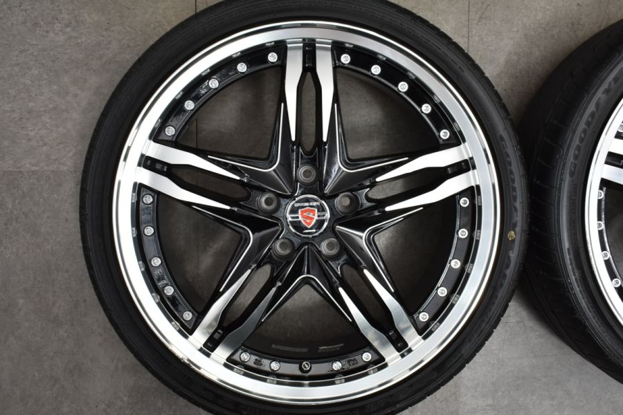 19インチ【タイヤ付き】225/35R19☆7.5J+48☆5-100、5穴PCD100☆バリ山  