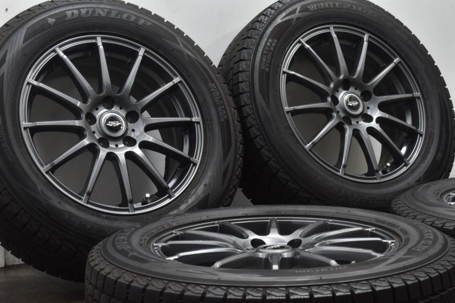 バリ溝】TEAD 17in 7J +48 PCD114.3 ダンロップ ウインターマックス SJ8 225/65R17 エクストレイル  レガシィアウトバック CX-5 CX-8 中古 スタッドレスタイヤホイールセット | パーツ販売ナンバーワン