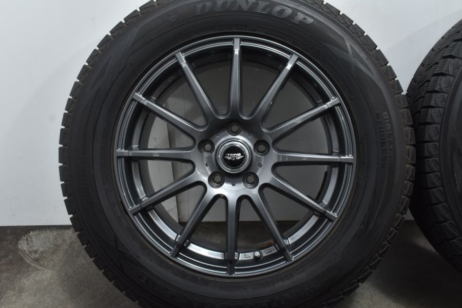 バリ溝】TEAD 17in 7J +48 PCD114.3 ダンロップ ウインターマックス SJ8 225/65R17 エクストレイル  レガシィアウトバック CX-5 CX-8 中古 スタッドレスタイヤホイールセット | パーツ販売ナンバーワン