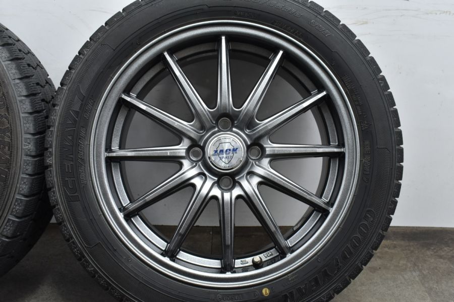 【美品】ZACK 16in 6J +42 PCD100 グッドイヤー アイスナビ7 185/55R16 アクア ヤリス カローラフィールダー フィット  スイフト