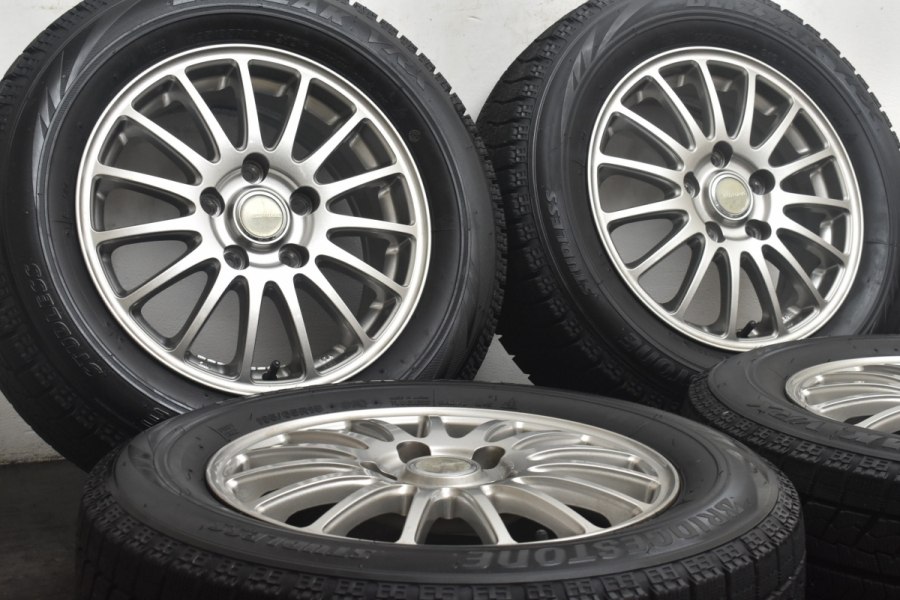 【バリ溝 美品】エコフォルム 15in 6J +53 PCD114.3 ブリヂストン ブリザック VRX 195/65R15 ノア ヴォクシー  ステップワゴン アクセラ