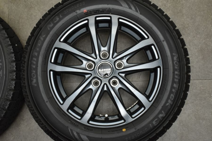 バリ溝】LEBEN 15in 6J +53 PCD114.3 ノーストレック N3i 195/65R15 