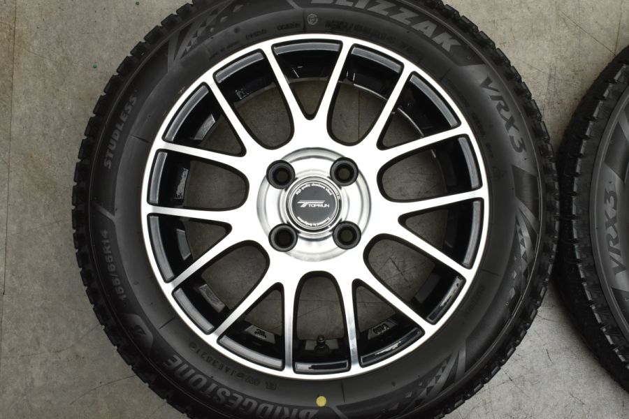 軽自動車バリ溝155 65 14 スタッドレスタイヤアルミホイール バリ溝