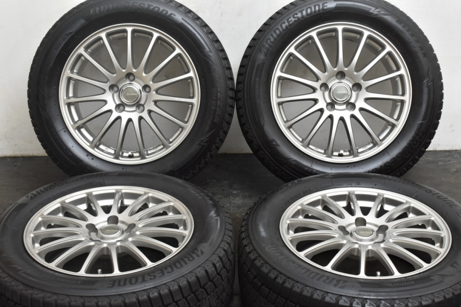 2019年製 バリ溝DM-V3付 美品】エコフォルム 17in 7J+45 PCD114.3 ブリヂストン 225/60R17 エクストレイル  エルグランド SK フォレスター 中古 スタッドレスタイヤホイールセット | パーツ販売ナンバーワン