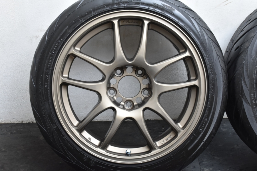 程度良好品】WORK ワーク エモーション CR Kai 17in 8J +42 PCD114.3 フェデラル 215/45R17 インテグラ シルビア  スイスポ RX-7 2本 中古 タイヤホイールセット | パーツ販売ナンバーワン